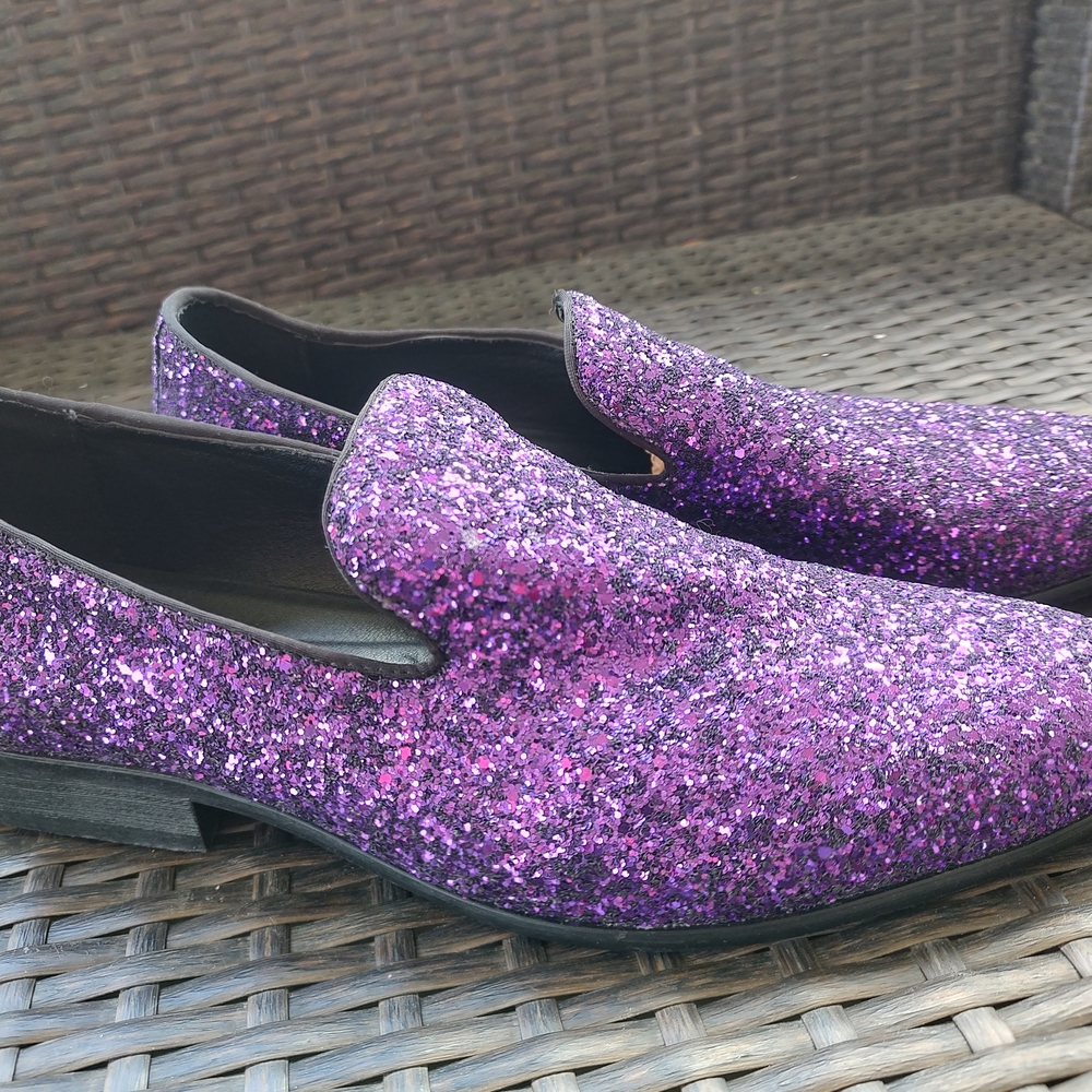 Men's Purple Glitter Loafers